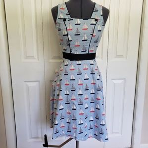 Retrolicious Sail away Dress S NWT